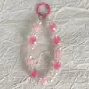 Nueva Cadena para Teléfono Móvil con Abalorios de Lazo Llavero Colgante de Trébol de Cuatro Hojas de la Suerte Cadena Colgante para Mochila con Abalorios Cadena de Mano