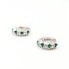 Pendientes de aro de plata S925 de alta calidad y lujo ligero, elegantes para mujer, con incrustaciones de circonita esmeralda, circonita de tesoro colorida, Nuevo