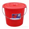 Balde Plástico Vermelho Marca Zhujiang para Armazenamento de Água Balde Temperado com Tampa Balde Espessado para Banho Balde Portátil para Lavanderia Balde Vermelho