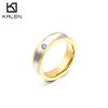 Joyería de acero inoxidable de fábrica al por mayor anillo simple de acero de titanio para hombre y mujer diamante creativo geométrico anillo de pareja joyería