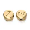 Letras Inglesas de Acero Inoxidable de 7 mm 26 Letras Color Acero Dorado Redondas Recubrimiento al Vacío Accesorios para Collares de Cuentas DIY