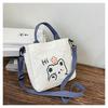Bonito bolso de lona japonés para mujer, bandolera suave para chica, bolso de estudiante, nuevo bolso de hombro sencillo y moderno 2021