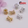Contas espaçadoras de cintura fina com zircônia microincrustada de preservação de cor folheadas a ouro 18K para pulseira DIY, colar, acessórios de cobre com contas, material para atacado