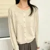 Cárdigan de punto calado con volantes para mujer, nuevo diseño de otoño 2026, elegante y adecuado para figuras petite, prenda exterior de suéter de lana