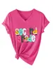 Segunda série Amazon Wish comércio transfronteiriço moda versátil feminina camiseta V-neck manga curta camada base em estoque