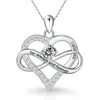 Exportación Transfronteriza Plata de Ley S925 Doce Piedras del Zodiaco Colgante de Corazón Collar Cadena para Clavícula con Forma de Corazón Diseño Personalizado