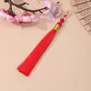 Broche de Langosta con Flor de Borla de Hilo Dorado Colgante, Adorno de Borla Hecho a Mano, Estilo Tradicional Hanfu Qipao Broche Cadena Colgante de Borla