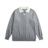 Suéter de Tricô Solto Versátil Masculino Yidao Vintage Outono 2026 Novo Estilo Japonês Color-Block Gola Lapela Patchwork