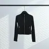 En Stock Chaqueta Lulu Original Label Define Corta con Cuello Alto para Yoga y Running, para Mujer, Corte Ajustado, Adelgazante, Elástica, Moldeadora