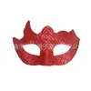 Nueva máscara facial de medio rostro de Amazon con patrón de escamas de pez poligonal de PVC de cuero sintético, accesorio misterioso de cobertura facial de cosplay para Halloween
