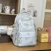 Nova Mochila de Urso de Grande Capacidade para Aluno do Ensino Médio Bolsa Escolar Menina ins Alta Aparência Moda Casual Mochila Leve