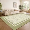 Alfombra de Sala de Estar Vintage Estilo Francés, Tapete para Sofá, Impermeable, Cálido, Estilo Retro, Estilo Lujo Ligero, Lavable, Limpiable con Trapo, Mejora el Ambiente