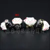 Colgante de cuenta suelta de gato de la suerte de cerámica pintado a mano de 7 colores, cuenta para abalorios, accesorios para joyería DIY, venta al por mayor