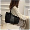 Bolso Grande Texturizado Esmerilado para Mujer 2024 Otoño e Invierno Nuevo Moderno Bolso de Hombro Color de Contraste Retro Francés Bolso de Axila