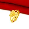 Anel de Ouro Areia 2023 Anel de Raposa Banhado a Ouro a Vácuo de Latão Anel de Ouro Rosa Moeda Europeia Joias da Moda