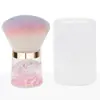 Pincel de nail art de peça única, pincel de pó para nail art com cabeça de cogumelo, pincel de base, base plástica de armazenamento portátil, pincel de pó solto, pincel de maquiagem