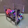 Simple Escritorio DIY Acrílico Transparente Abierto Matx Itx Chasis de Computadora Placa Base