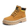Botas Casuales para Hombre Primavera y Otoño Nuevas Botas de Ruibarbo de Suela Gruesa Punta Redonda Zapatos de Trabajo de Paja Trbottomyy