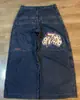Jeans Clássico Retro Y2K Solto com Letras da Moda deste Ano Calças de Perna Larga Estilo Punk Casual High Street para Homens