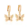 Brincos de borboleta coloridos em promoção internacional para mulheres, estilo criativo, design de nicho, gota de diamante, fivela de orelha de borboleta em óleo, atacado