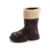 Zapatos Infantiles Wuma Botas de Cuero de Caña Alta para Niños 2026 Nuevo Estilo Invierno Niñas Pequeñas Forradas de Terciopelo Cálidas Modernas Botas Largas