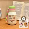 Nueva taza térmica de acero inoxidable 316 con temática de princesa rosa, diseñada para estudiantes y niñas, con un diseño simple y lindo, y un color blanco lechoso