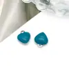 Pulseira Colar Brincos Pingente Coração Esmaltado Dupla Face Aço Inoxidável Gotejamento de Óleo Pequeno Charme Acessórios para Joias DIY
