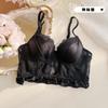 Princesa Sirena # Dulce Pecho Pequeño Push-Up Transpirable Pecho Durazno Plisado Lazo Encaje Ropa Interior para Mujer
