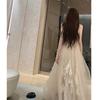 Madera Muerta Fengchun/Vestido de Tirantes de Gasa Fruncida para Mujer, Vestido Largo de Verano para Vacaciones, Vestido de Hada, Nuevo para Mujer 2025
