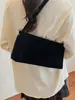 Bolso Cruzado tipo Baguette de Color Sólido Casual para Mujer 2025 Otoño Nueva Moda Estilo Niche Escarchado Bolso de Hombro Único