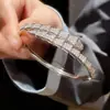Pulsera Geométrica Abierta Hueca de Circonita Estilo Europeo y Americano, Pulsera de Moda Vintage de Temperamento Exquisito, Joyería de Lujo Ligero de Alta Gama para Mujeres