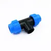 Conector Rápido para Tubería de Agua de PE Rosca Interna Tres Vías Riego Plástico Negro Azul Sin Fusión por Calor Accesorios para Tuberías Conector Rápido de Tres Vías Rosca Interna de 4 Puntos