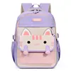 Mochila Escolar Nueva Linda de Gato con Bloques de Color para Estudiante, Bolso Escolar, Mochila Ligera Unisex de Dibujos Animados que Protege la Columna Vertebral