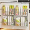 Organizador de filme plástico para porta de armário de cozinha, montado na parede, para guardar itens dentro da porta do armário, porta-temperos, prateleira de armazenamento multifuncional