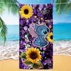 Toalla de Playa con Estampado de Stitch Lindo de Dibujos Animados y Anime, Toalla de Baño de Microfibra Secado Rápido Transfronteriza, Toalla de Playa Espesa