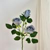Liquidação! Flor Artificial de Rosa Vintage com 3 Cabeças, Flor Falsa de Rosa Multi-Cabeças, Buquê Seco para Arranjo de Flores de Mesa de Sala de Estar/Jantar