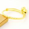 Tradicional Simples Infantil Barriga Redonda Brilhante Infantil Imitação de Ouro Pulseira Dourada Sha com Sino Pulseira de Gipsofila de Bebê