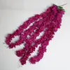 Flores de Glicínia Artificiais de Rattan Flores Artificiais Decoração de Teto para Sala de Estar Glicínia Casamento Plantas Verdes Flor Artificia Flor de Feijão Atacado