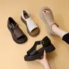 Sandalias populares de plataforma gruesa para comercio exterior transfronterizo, nuevo estilo de verano, modernas y versátiles, sandalias romanas casuales para mujer con punta abierta y diseño calado