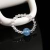 Anel de Cristal Branco Aquamarina Natural 3A Jingdong Jewelry Moda Alto Padrão Nicho Feminino Anel de Dedo Comida Joias Atacado