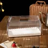 Caja de embalaje para rollo de pastel portátil transparente rollo suizo rollo toalla rollo completo medio rollo pieza de corte caja de embalaje para pastel de varias capas