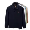 Camisa Polo Paul Bordada 100% Algodón Manga Larga para Hombre de Alta Gama Cuello Solapa Casual Otoño para Hombres de Mediana Edad