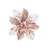 Adornos Navideños de Terciopelo con Brillo de Flor para Colgar en el Árbol de Navidad Shunchuang