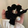 Goma para el pelo de encaje de lunares para mujer, Goma elástica para el pelo de tela de cuadros florales de alta elasticidad, Banda elástica para coleta de estilo perezoso