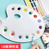 Paleta de Pintura Oval Plástico Espessado Paleta Pintura Tinta Guache Aquarela Acrílico Pintura Chinesa Paleta