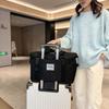 Mochila de Viagem de Ombro Duplo Estilo Coreano Grande Capacidade Bolsa de Armazenamento de Bagagem para Estudantes Expansível Separação Úmido e Seco Bolsa de Embarque para Esportes Fitness
