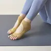 Calcetines de yoga antideslizantes para mujer, calcetines de algodón de punta abierta de color liso, calcetines de cinco dedos para Pilates para mujer, absorbentes de sudor y resistentes al olor, de moda para primavera/verano