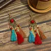 Ganchos para Orejas Largos con Borlas Vintage, Pendientes Borgoña de Nicho Bohemio Estilo Antiguo, Pendientes de Mujer de Alto Valor de Moda al por Mayor