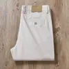 Pantalones de Pierna Recta Finos de Verano Europeo Algodón de Sarga Elástico Suave y Transpirable Pantalones Casuales de Negocios para Hombre de Gama Alta Lavados