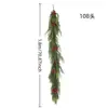 Decoração de Natal pendurada longitudinalmente, folha de cipreste, pinheiro cone vermelho, pinheiro Norfolk, porta pendurada, simulação de fronteira cruzada, planta, agulha de pinheiro, rattan, atacado